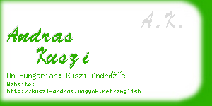 andras kuszi business card